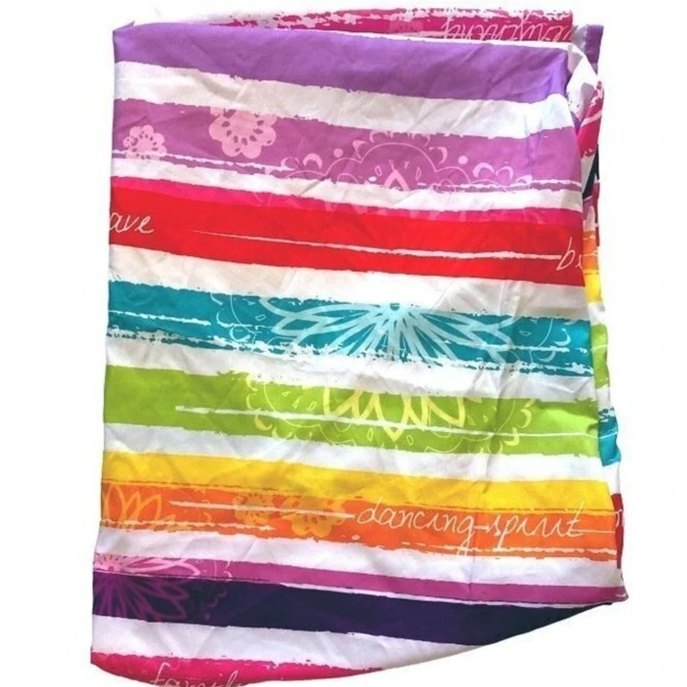 Disney Frozen + stripe‎ pattern bundle of 2 flat  twin sheets OS